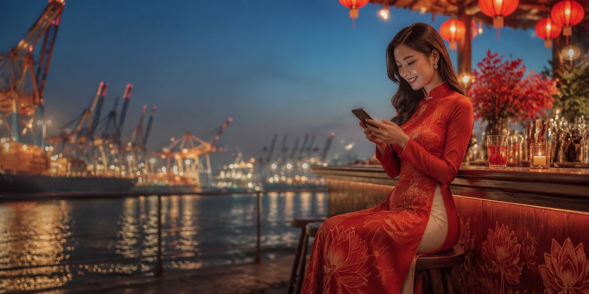 Người mặc áo dài trải nghiệm casino di động tại Hải Phòng